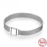 925 Silver Clip Bead Bracelet for Women, Fit Reflexions Charms, Jewelry B055