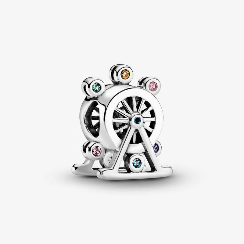 925 Silver Ferris Wheel Charm Bead for Bracelet DIY Gift