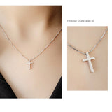 925 Silver Crucifix Cross Pendant with Box Chain Necklace