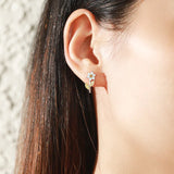 925 Silver Crystal 3D Flower Stud Earrings - Women's Jewelry