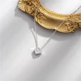 925 Silver Crystal Diamond Pendant Necklaces with Chain