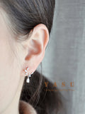 925 Silver Crystal Leaf Drop Earrings Noble 14k Plating Party Jewelry