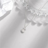 925 Silver Crystal Money Bag Pendant Necklace