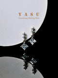 925 Silver Crystal Small Diamond Drop Earrings Wedding Jewelry