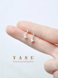 925 Silver Crystal Small Diamond Drop Earrings Wedding Jewelry