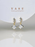 925 Silver Crystal Small Diamond Drop Earrings Wedding Jewelry