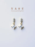 925 Silver Crystal Small Diamond Drop Earrings Wedding Jewelry