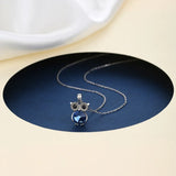 925 Silver Owl Pendant Necklace Austrian Crystal Dainty Jewelry