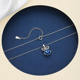 925 Silver Owl Pendant Necklace Austrian Crystal Dainty Jewelry