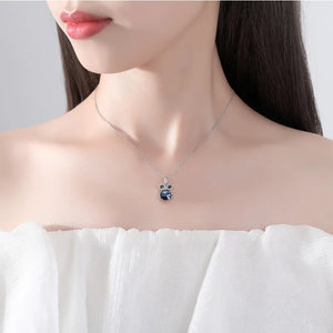 925 Silver Owl Pendant Necklace Austrian Crystal Dainty Jewelry
