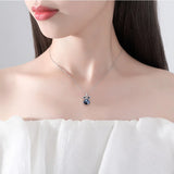 925 Silver Owl Pendant Necklace Austrian Crystal Dainty Jewelry
