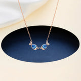 925 Silver Kissing Fish Crystal Choker Necklace for Women