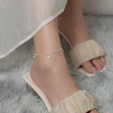 925 Sterling Silver Rose Flower Anklets Box Chain Ankle Bracelet Foot Chains