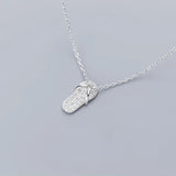 925 Silver Zircon Flip Flop Pendant Necklace Women Christmas Birthday