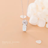 925 Silver Zircon Flip Flop Pendant Necklace Women Christmas Birthday