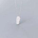 925 Silver Zircon Flip Flop Pendant Necklace Women Christmas Birthday