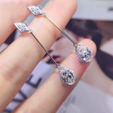 925 Silver Diamond Earrings for Women Drop Earring Females