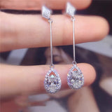 925 Silver Diamond Earrings for Women Drop Earring Females