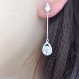 925 Silver Diamond Earrings for Women Drop Earring Females