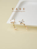 925 Silver Diamond Zirconia Drop Earrings Wedding Jewelry