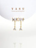 925 Silver Diamond Zirconia Drop Earrings Wedding Jewelry
