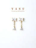 925 Silver Diamond Zirconia Drop Earrings Wedding Jewelry