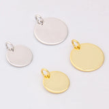 925 Silver Disc Pendant Charm DIY Glossy Necklace Pendant