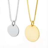 925 Silver Disc Pendant Charm DIY Glossy Necklace Pendant