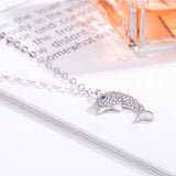 925 Sterling Silver Dolphin Pendant Necklace & Chain For Women