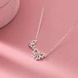 925 Sterling Silver Double Hollow Bowknot Choker Necklaces for Women