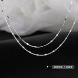 925 Silver Double Layered Choker Necklaces Chain Chokers Fine Jewelry for Women