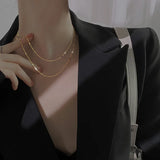 925 Silver Double Layered Choker Necklaces Chain Chokers Fine Jewelry for Women