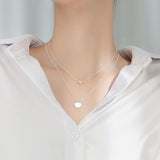 925 Silver Double Layers Necklace Long Chain Link for Women