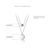 925 Silver Double Layers Necklace Long Chain Link for Women