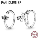 925 Silver Dragonfly Lady Pan Ring For Engagement Gift