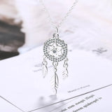 925 Silver Dream Catcher Necklace Net Red Clavicle Pendant Jewelry