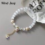 925 Silver Dream Heart Zircon Bracelet Opal Pearl Romantic Jewelry