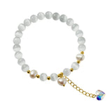925 Silver Dream Heart Zircon Bracelet Opal Pearl Romantic Jewelry