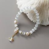 925 Silver Dream Heart Zircon Bracelet Opal Pearl Romantic Jewelry
