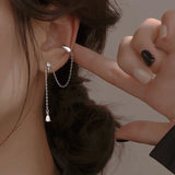 925 Silver Ear Cuff Tassel Earrings Non Pierced Cartilage Clip Hypoallergenic