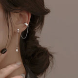 925 Silver Ear Cuff Tassel Earrings Non Pierced Cartilage Clip Hypoallergenic
