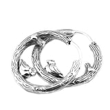 925 Silver Spring Bird Hoop Earrings Birthday Gift
