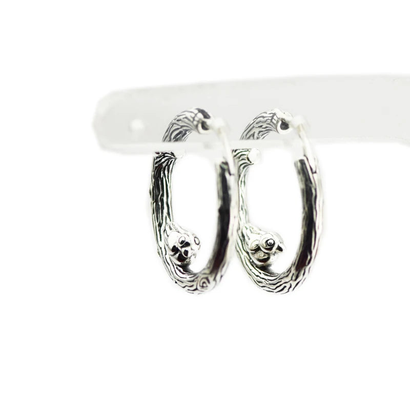 925 Silver Spring Bird Hoop Earrings Birthday Gift