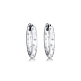 925 Silver Radiant Style Droplet Hoop Earrings for Women