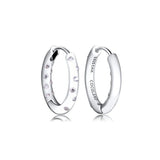 925 Silver Radiant Style Droplet Hoop Earrings for Women