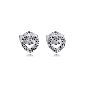 925 Silver Hearts Stud Earrings for Women