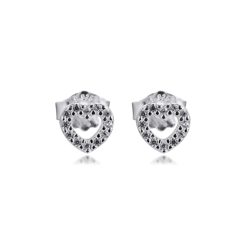 925 Silver Hearts Stud Earrings for Women