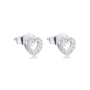 925 Silver Hearts Stud Earrings for Women