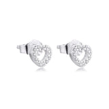925 Silver Hearts Stud Earrings for Women