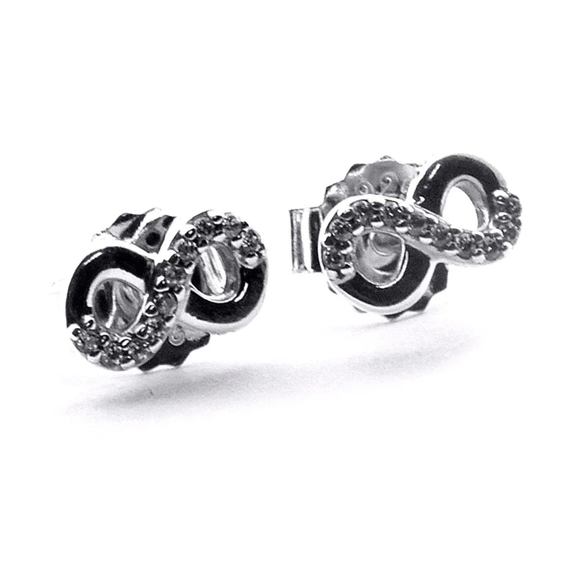 925 Silver Infinite Love Stud Earrings Wedding Gift Jewelry